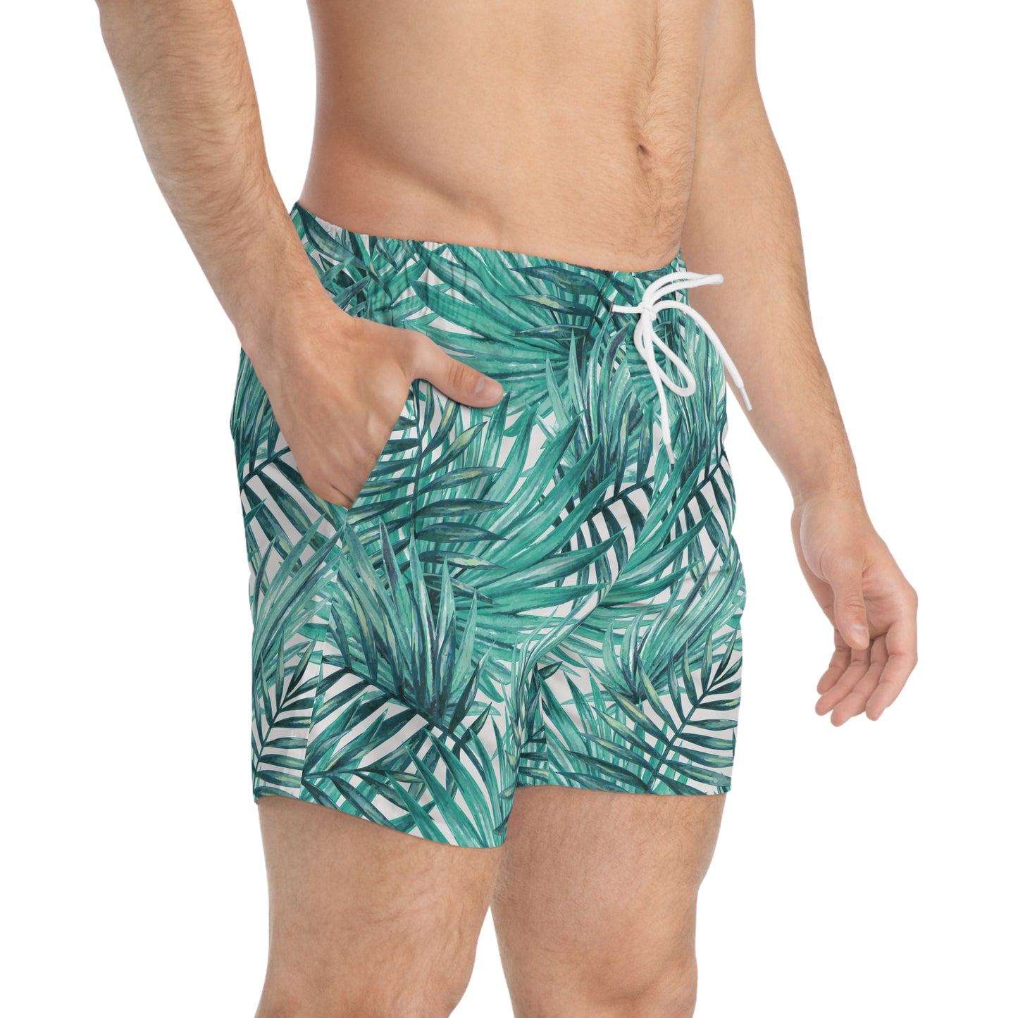 Blue Palm Leaves Swimsuit