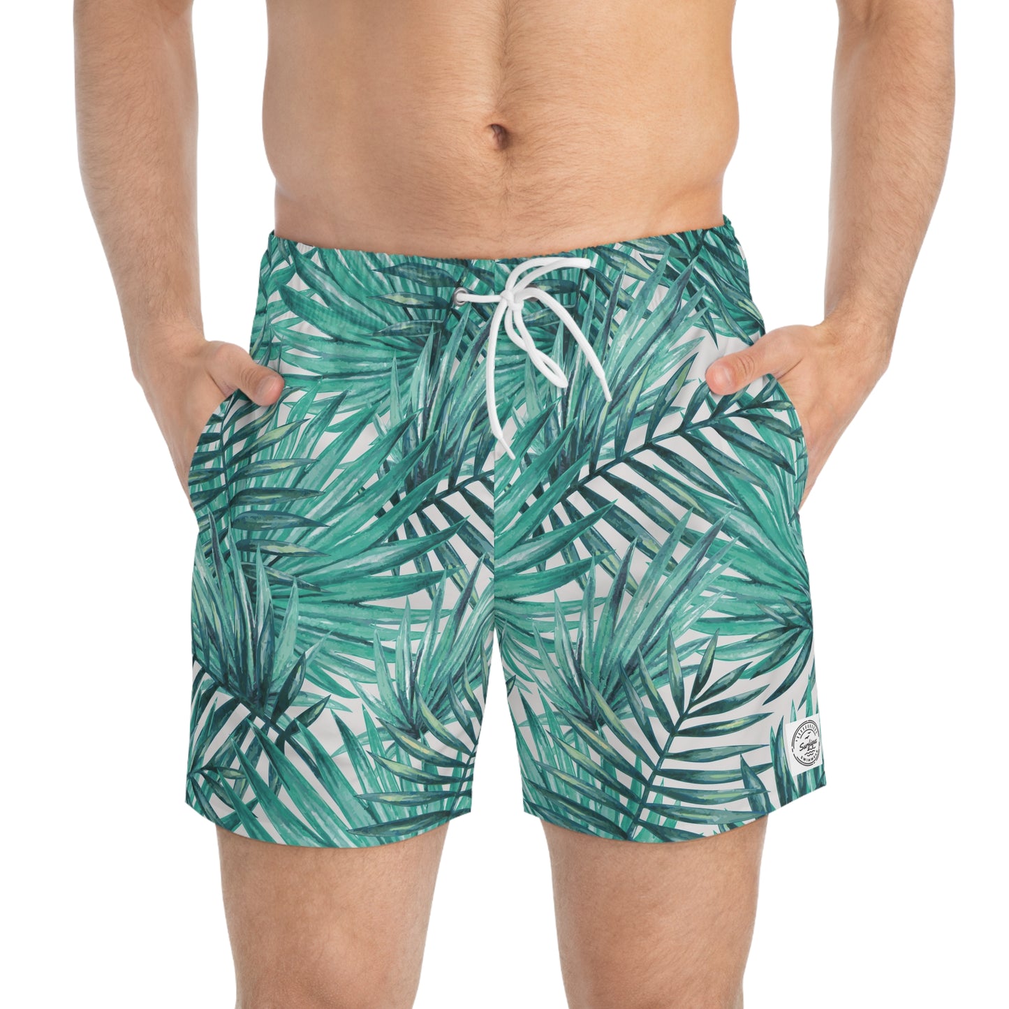 Blue Palm Leaves Swimsuit